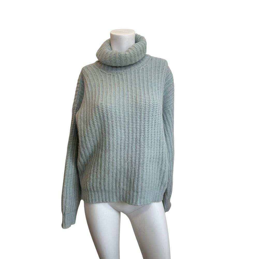 Fisherman Out of Ireland Seafoam Baby Alpaca Merino Turtleneck Sweater Small - Picture 9 of 9